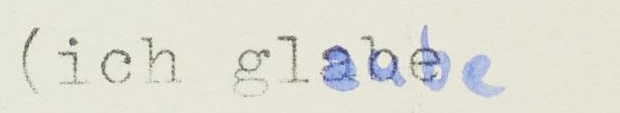 Die Abbildung zeigt einen Ausschnitt aus einem Brief Zimmermanns, der das anliegende Phänomen illustriert und im Folgenden als Beispiel codiert ist.